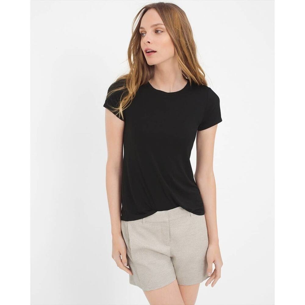 WHBM Black Soft Touch Crewneck Tee Size Medium